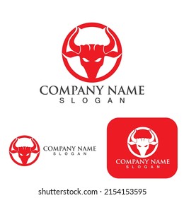 Bull head horn red logo animal 