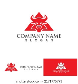 Bull head horn red logo animal 
