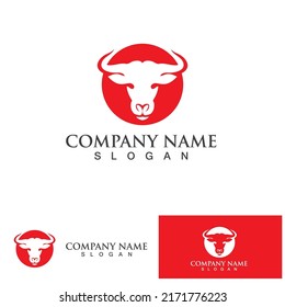 Bull head horn red logo animal 