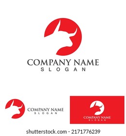 Bull head horn red logo animal 