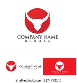 Bull head horn red logo animal 