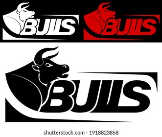 bull head icon. Animal mascot of sports team. Emblem. Vector