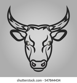 Bull head icon. Animals symbol vector illustration