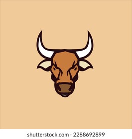 bull head icon design. bull animal vector logo illustration, gaming logo design