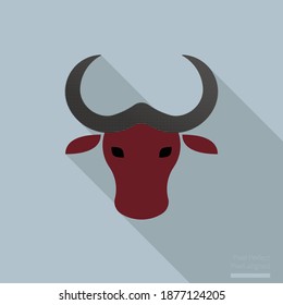 Bull head icon, design element for poster, t-shirt, emblem, sign. Vector illustration