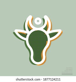Bull head icon, design element for poster, t-shirt, emblem, sign. Vector illustration