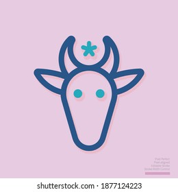 Bull head icon, design element for poster, t-shirt, emblem, sign. Vector illustration