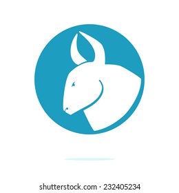 Bull head icon design in vector format. Logo. Farm Logotype concept idea.  Vector illustration.