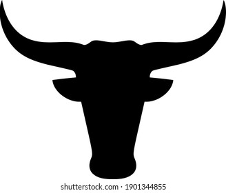 Bull Head Symbol mit flachem Stil. Isolierte Vektorbull-Symbol-Illustrationen, einfacher Stil.