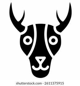 Bull Head Icon Illustration With Horns