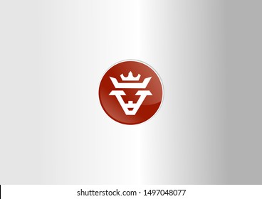 Bull head icon illustrationon on circle vector.