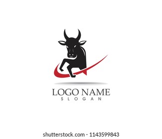 Bull head icon logo design vector template