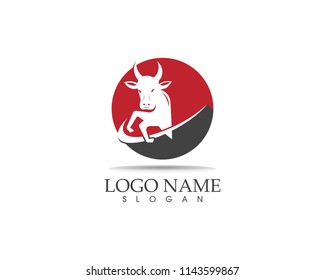Bull head icon logo design vector template