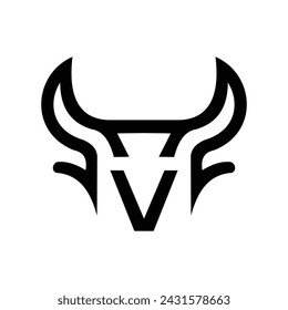 bull head icon and  logo design, sign and symbol taurus 