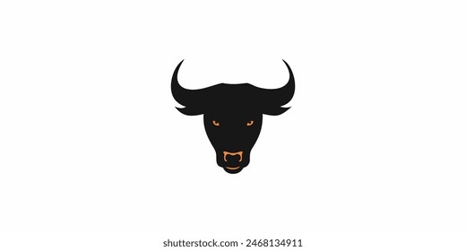 bull head icon logo design