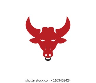 Bull head icon logo vector template