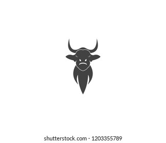 Bull head icon logo vector illustration