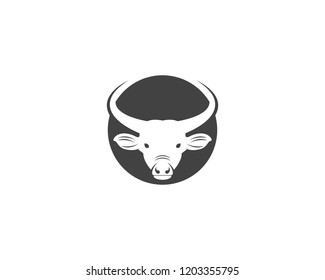 Bull head icon logo vector illustration