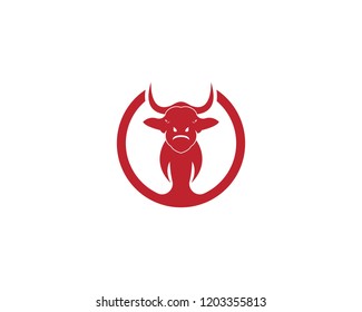 Bull head icon logo vector illustration