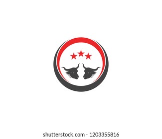 Bull head icon logo vector illustration