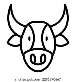 Bull head icon outline vector. Cow breed. Calf dairy