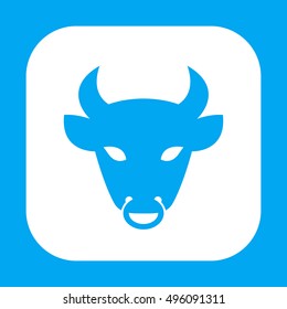 bull head icon, pictogram with ox on white