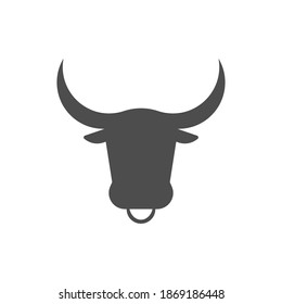 Bull Head icon. Bull sign isolated on white background. Vector illustration. Eps 10.