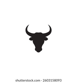 bull head icon silhouette vector image
