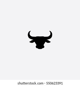 Bull Head icon silhouette vector illustration

