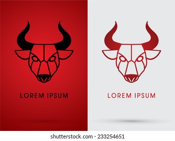 Bull head icon, symbol, logo, Vector.