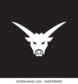 Bull head icon and symbol vector template on black background
