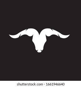 Bull head icon and symbol vector template on black background