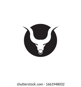 Bull head icon and symbol vector template on white background