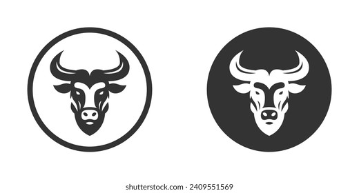 Bull head icon. Vector illustration.