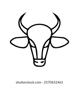 Bull head icon. Vector image of buffalo head illustration. animal silhouette isolated on white background.