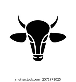 Bull head icon. Vector image of buffalo head illustration. animal silhouette isolated on white background.