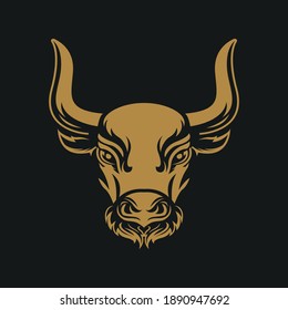 Bull head Icon, Vector, Silhouette symbol design
