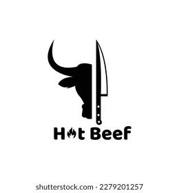 Bull head with knife logo
