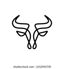 Bull head line art vector logo template illustration.This logo suitable for business