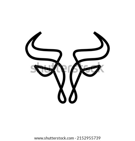 Bull head line art vector logo template illustration.This logo suitable for business