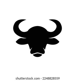 Bull head livestock cattle buffalo silhouette logo design