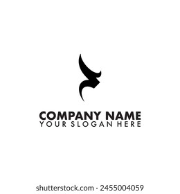 Bull head logo. Abstract stylized cow or bull head with horns icon.
