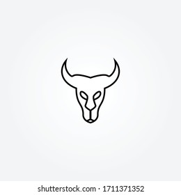 Abstrakte Logo-Vektorillustration für den Bullenkopf mit Bullkopf.  