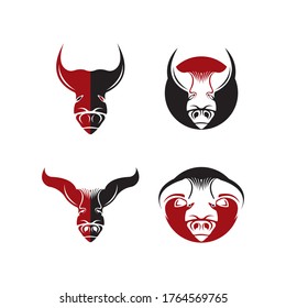 Bull head logo concept vector illustration
