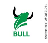 Bull head logo design. Creative bull horns symbol. Vector illustration.