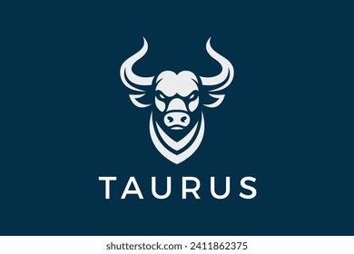 Bull head logo design. Creative bull horns symbol. Vector illustration. 