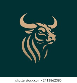 Bull head logo design. Creative bull horns symbol. Vector illustration. 