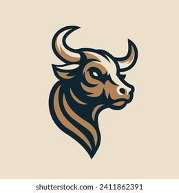 Bull head logo design. Creative bull horns symbol. Vector illustration.  svg