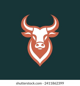 Bull head logo design. Creative bull horns symbol. Vector illustration. 