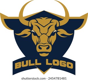 Bullhead-Logo, Bullhead-Logo-Design. Kreatives Stierhörnchen-Symbol.